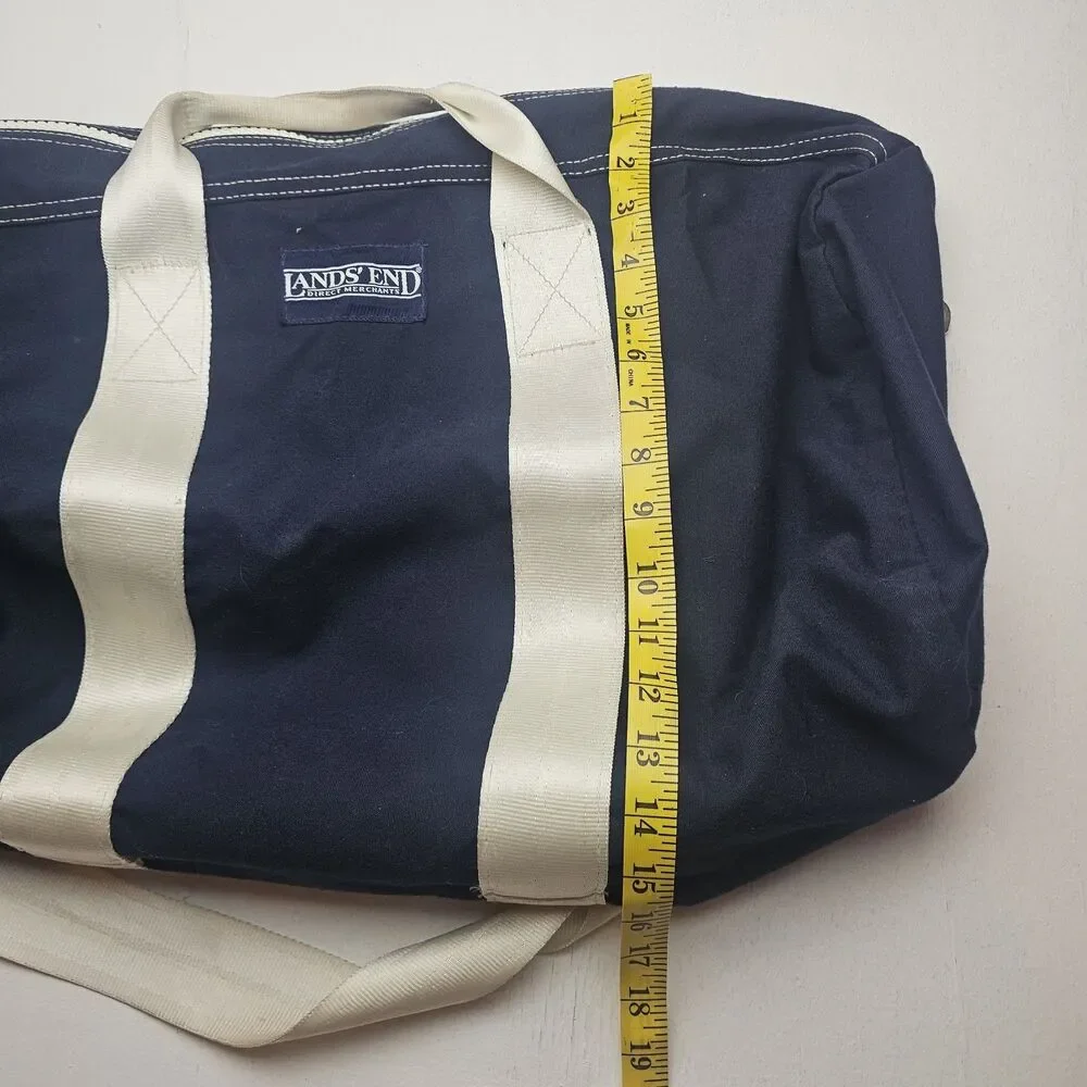 Vintage Lands End Direct Merchants navy Duffel Bag 1990s